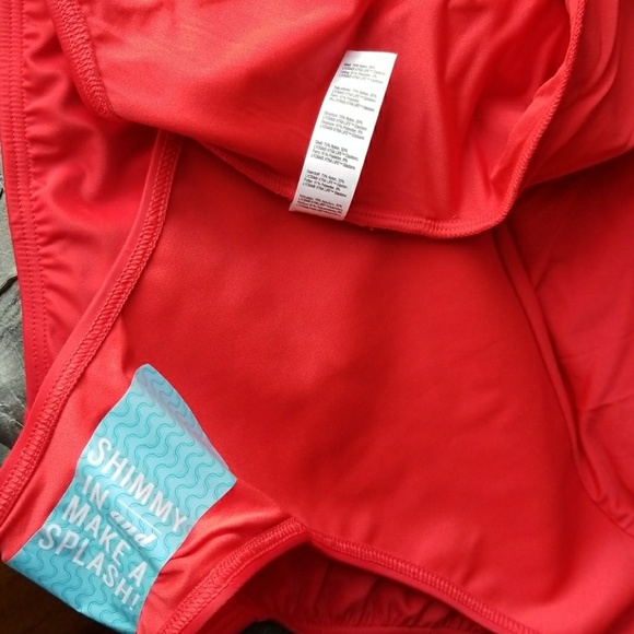 SPANX Long Sleeve Slimming Swimsuit Red - Picture 8 of 12
